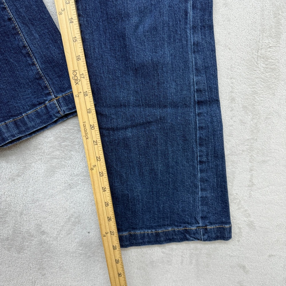 OAT New York Jeans Women's 8/29 Flare Dark Blue High Rise‎ Patch Pocket Stretch - Picture 7 of 11